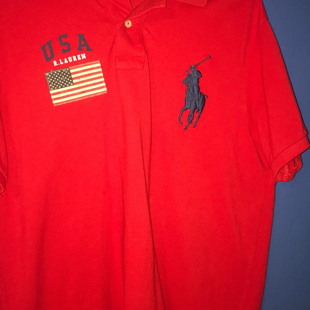 Polo Ralph Lauren USA Flag Red Polo Tee